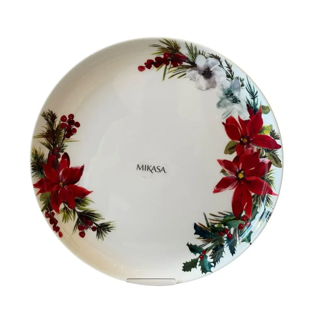 Mikasa Christmas HOPE JOY Fine China 11in Holiday Dinner Plates Set of 4 New